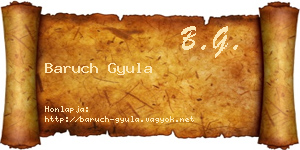 Baruch Gyula névjegykártya